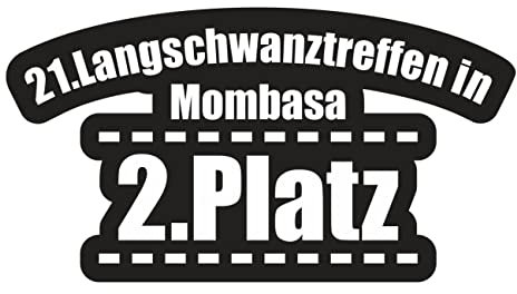 Aufkleber 2. Platz Langschwanztreffen Mombasa Fun Spass Motiv (Wetterfest)