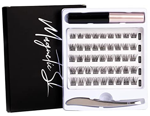 Magnetic SL Individual Lashes DIY 45 Cluster Lashes Natural Look C Curl Reusable Fluffy Soft False Eyelashes With Clear Glue Strong Hold 10-16MM