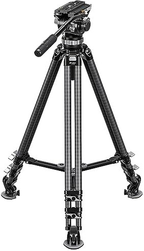 LEOFOTO Trípode de carbono LVC-253C - Trípode de doble tubo + soporte de vídeo BV-20