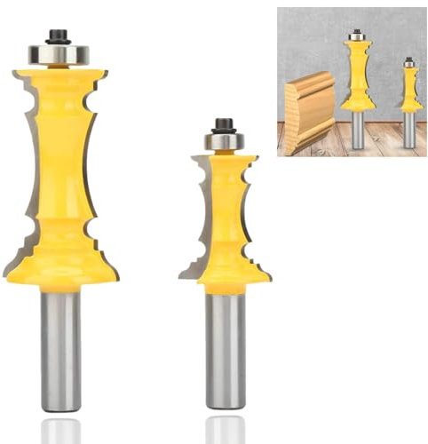 Fraise horizontale pour toupie, Fraise à défoncer à couronn, 2 Pièces De Fraise De Moulure De Couronne, Couronne De Moulure De Toupie En Acier Allié Au Carbone Durable Pour le Travail du Bois
