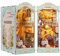 RONSTONE DIY Book Nook Kit - Puppenhaus Booknook mit Led Licht - Pastorales Tagebuch Book Nook Miniatur Kit für Bücherregaleinlagen Dekor - 3D Holz Puzzle Buchstützen Handwerk für Erwachsene