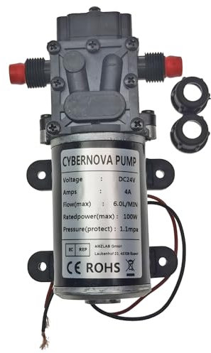 CYBERNOVA DC24V 6L/MIN Pompa a membrana a riflusso Pompa ad acqua autoadescante per il raffreddamento/la rimozione della polvere/pulizia di giardini e camper/irrigazione/spruzzatura (24-HB)