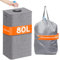 Lifewit contenedor de 80L para recogida de botellas con tapa, almacenamiento de botellas vacías y vidrio, colector de botellas con agujero, bolsa para cocina o sala de almacenamiento, Gris claro