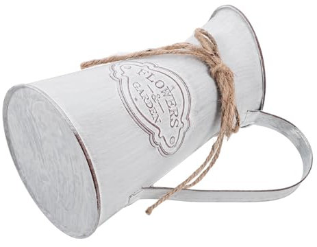 Cabilock Jarrón de Metal de Estilo francés, Jarrón Decorativo Rústico, Maceta de hojalata Maceta rústica florero de Arte Retro Florero galvanizado, diseño Vintage, 20.00x16.00x11.50cm