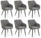 CLIPOP Esszimmerstühle 6er Set, Küchenstuhl Kunstleder Bezug Wohnzimmerstuhl Polsterstuhl mit Armlehne Metallbeine Polstersessel Stuhl für Esszimmer Wohnzimmer Küche (6, Kunstleder Felsgrau)