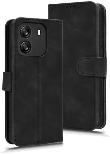 GOGME Cover Folio in Pelle per Blackview Color 8, Premium PU + TPU Protettiva Custodia Magnetica Flip Case Stile con Supporto di Stand/Carte Slot, Nero