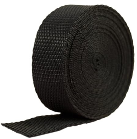 Blausky 2.5cm x 2m Polypropylene Gurtband,Nylon Gurtband,Dekoband Schleifenband Breit Gurtbänder Bänder Stoffgurt für DIY-Herstellung Gepäckgurt,Handtaschen Haustierhalsband Rucksack,Schwarz