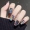 24Pcs Rainbow Cat Eye Press on Nails, French False Nails Short Square, Glitter Glossy Fake Nails Full Cover Glue on Nail, Acrylic Nail Kit Reusable for Women Girls Daily Wear Manicure