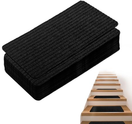 YNNHUDEEP Selbstklebende Treppenstufen Matten Antirutsch 15 Stück, Weiche Stufenmatten, Kann geschnitten Werden, wiederverwendbar,Extra Grip für Haustiere, Kinder & Senioren