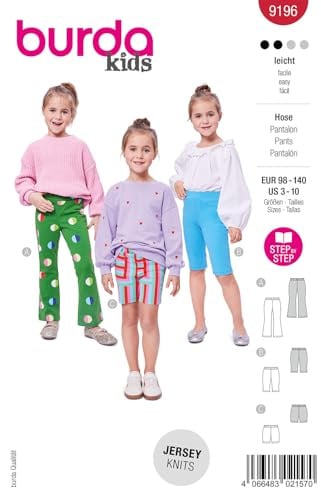 burda kids Papier-Schnittmuster Mädchen Jersey Leggings #9196 Gr. 98-140 Nählevel: leicht