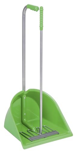 Recogedor de estiércol verde claro 75 cm, con rastrillo
