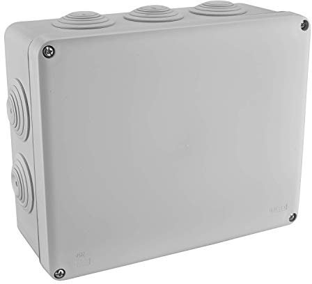 DEBFLEX - Caja de Derivación Estanca IP55 - Para Conexión Segura de Cables - Se Fija en la Pared en Superficie - Gris - 220 x 170 x 90 mm