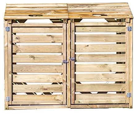 Atout Loisir Cache Poubelle Double en Bois