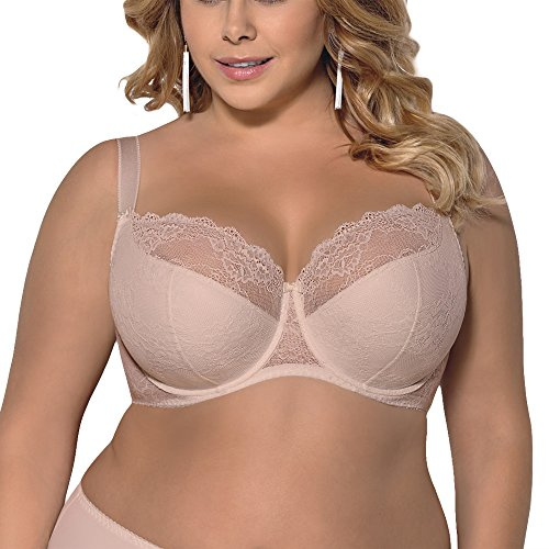 Gorsenia K357 Blanca Reggiseno Semi-Imbottito Monocolorato con Pizzo Floreale