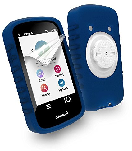 TUFF LUV Silikon Schutzhülle Case und Schirm-Schutz Für Garmin Edge 1030 - Blau