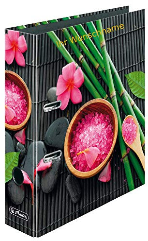 Herlitz Motivordner mit goldgefärbter Gravur / DIN A4 / 80mm breit /  Salt and Bamboo