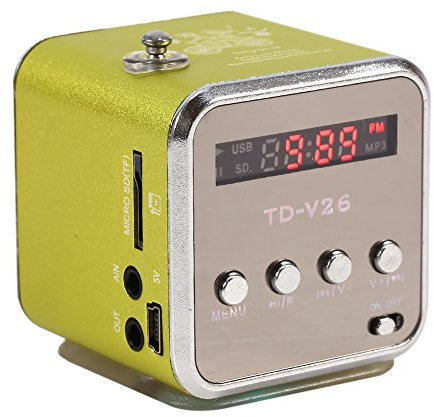 Zerone Digital Speaker Mini Speaker Music Player FM Radio Stereo MP3 MP4 Music Player PC Fashion Support TF Card USB Disk FM (Green)
