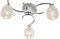 Reagan Decorative Silver Chrome Curved Arm Semi Flush Ceiling Light with 3 Patterned Cut Glass Shades