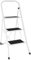 Foldable 3 Step Steel Ladder - Non Slip Tread Stepladder Safety, Kitchen Home Industrial DIY Steel Construction | Strong, Durable, Long Lasting Fold, Space Saving