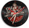 Kreative Feder Pin Up Girl Music Schallplatten-Uhr Retro Vinyl Designer Wanduhr leise ohne Ticken 30cm WSP029L (leises Quarzuhrwerk)