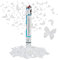 Relaxdays 10 x Party Popper Schmetterling, 6-8 m Effekthöhe, Hochzeit & Verlobung, Papierkonfetti, Konfettikanone 40 cm, weiß