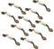 Set of 10 NUZAMAS Vintage Ceramic Cabinet Door Handles, Furniture Drawer Handles, Zinc Alloy, 126mm Long, Kitchen Cabinet Wardrobe Knobs Bars, Center to Center 76mm