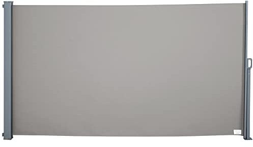 Outsunny Store latéral Brise-Vue paravent rétractable dim. 3L x 1,60H m alu. Polyester Anti-UV Haute densité 280 g/m² Gris