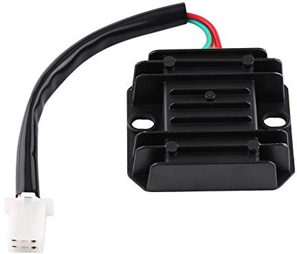 EVGATSAUTO 4 Wires 12V 4-pin Voltage Regulator Rectifier for ATV Scooters Go Karts Quad 4 Wheelers Moped Dune Buggy Sandrail Roketa Taotao Rectifier(Black)
