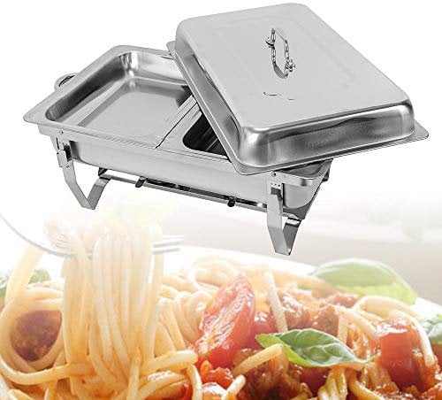 7,5L Speisenwärmer Edelstahl Warmhaltebehälter Wärmebehälter Chafing Dish Faltbar für Catering, Buffet und Party