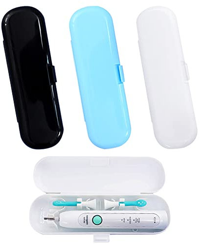 Zahnbürstenkoffer elektrische,Zahnbürste Reiseetui kompatibel für Oral-B/Philips Elektrische Zahnbürste,3 Packungen (Weiß,Blau,Schwarz)