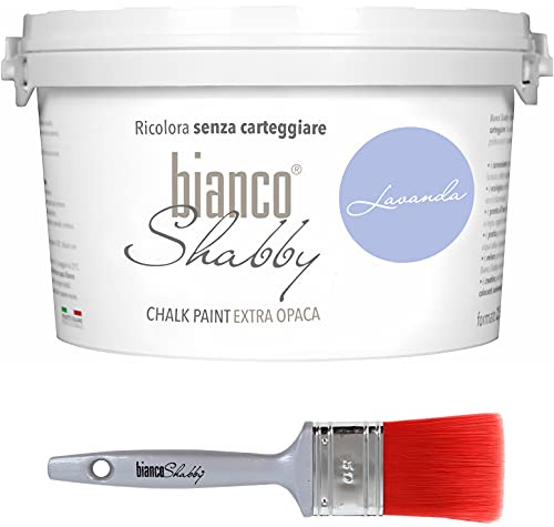 Chalk Paint Lavanda & Pinsel - Shabby Chic Vintage Extra Matt (2,5 Liter) + Professioneller Pinsel (50 mm)