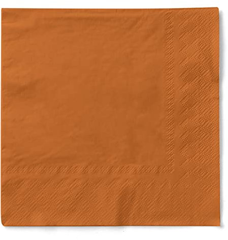 Tissue Serviette 3-lagig, saugstark, Ideal für Partys Feste und Gastronomie, 33 x 33 cm, 100 Stück, Farbe terrakotta