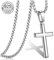 Diamday 925 Sterling Silber Kreuz Anhänger Halskette für Herren Männer Kreuz Kette Anhänger mit Rolo Kette Halskette für Männer Frauen 41-76CM