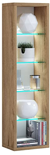 VCM Wooden Wall Hanging Shelf Bookcase Wall Shelf Deco Glass Rasato L Wooden Wall Hanging Shelf Bookcase Wall Shelf Deco Glass Rasato L Honey oak