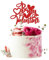 1Pcs Be My Valentine Cake Topper with Heart Glitter Sweet Love Valentine's Day Cake Picks Happy Valentine's Day Wedding Bridal Shower Birthday Party Cake Decorations Supplies Red