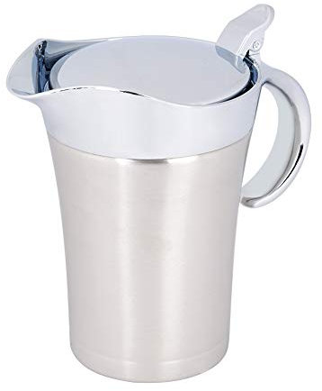 750 ml Saucière en Acier Inoxydable avec Couvercle, Isotherme à Double Paroi, Sauce Saucière Pot de Service Facile à Verser, per Dîners, Restaurants, Fêtes