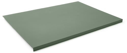 Eglooh - Adamantis - Gewinkelte Schreibtischunterlage echtem Leder Salbei Grün cm 50x35 - Modernes Design, Innenseele aus Stahl mit L-geformtem Vorderprofil und rutschfester Boden - Made in Italy