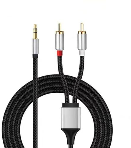 ENJOY-UNIQUE Câble RCA Audio Adaptateur 3,5mm Mâle vers 2 RCA Mâle Auxiliaire Stéréo Splitter 6,6FT/2M Compatible avec Téléphone iPod pour Amplificateur HiFi/Home Cinéma/Enceinte