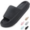 Yohoda Badeschuhe Damen Cozislides Original Slippers Herren Super Weich Wolken Hausschuhe Rutschfeste Badelatschen Sommer Cloud Slides Dicke Sohle Badeschlappen Schwarz 40/41