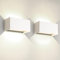 FUPE 2 Stücke 25W LED Wandleuchte Aussen Innen Außenwandleuchten IP65 Wasserdichte Wandlampe Aluminium Außenleuchte Ausenbeleutung Hauswand up down Einstellbar Lichtstrahl, Weiß 4000K Natürliche weiß