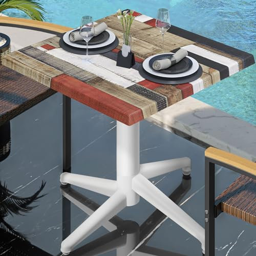 GGMMÖBEL WAP | Bistro Außen Tisch | B:T:H 70 x 70 x 74 cm | Vintage Bunt/Weiß | Quadratisch | Bistro Tisch Gastro Tisch
