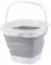 König Design Faltbarer Eimer - Platzsparend & Robust - BPA-frei, Ergonomischer Griff - Haushalt, Outdoor (Grau, 10 Liter)