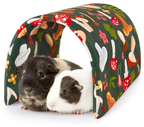 Bienbee Meerschweinchentunnel, Meerschweinchenversteck Waschbarer Kaninchentunnel und Hasenhaus, Kaninchenspielzeug in Käfigen für Meerschweinchen, Hase, Kaninchen, Kleintiere, Grüner Pilz