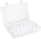 24 Grid Plastic Organiser Snackle Box with Compartments, Leak-Proof Lid for Crafts, Beads, Travel Plane Snacks, Earrings & Screw Storage | Portable Multi-Compartment Storage Box (Snack Tray)