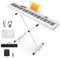 Donner DEP-1 Piano Keyboard 88 Tasten, Einsteiger Digital Keyboard Piano anschlagdynamische Tasten, tragbares E-Piano mit Ständer, Sustain Pedal, Tragetasche und Tastaturaufkleber, weiß