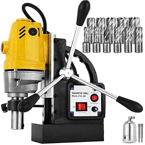 VCHICS MD40 1100W Trapano Magnetico Elettrico for Trapano Magnetico 11 Punte da Trapano 550 Giri/min