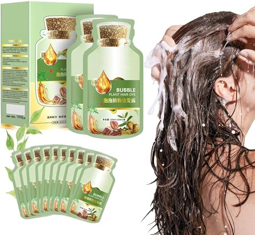 Natural Plant Hair Dye,New Botanical Bubble Hair Dye,Plant Fruit Hair Dye Cream,Pure Plant Extract for Grey Hair Color Bubble Dye,Fruitcolor Hair Dyeing Cream Plant Hair Dye Shampoo (Coffee)