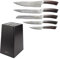 BEM Saiko 6-tlg. Damastmesser Damast Japanisches Küchenmesser Knife Set aus VG-10 Stahl, Messerblock mit Damaskus Messer inkl. Kochmesser, Gemüsemesser, Allzweckmesser, Brotmesser, Tranchiermesser