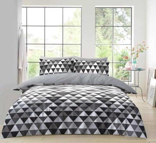 Lions New Microfibre Duvet - Atherstone Navy - Single Double King (Geo Triangle, King)