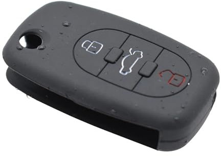 XEBRAD Silicone Key Case Fob Remote Key Cover Shell, for Audi, A2 A3 S3 A4 S4 RS4 A6 S6, for ALLROAD, A8 S8 TT, Roadster, Cabriolet 1997-2006 car key shell